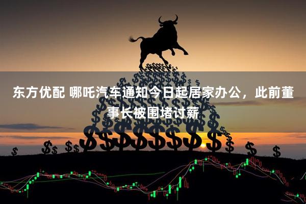 东方优配 哪吒汽车通知今日起居家办公，此前董事长被围堵讨薪